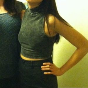 Urban outfitters grey space dyed crop top